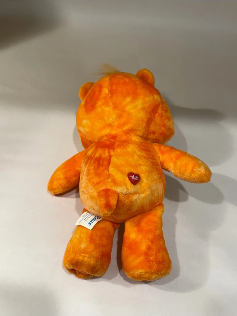 Vintage Orange Plush Flower care  Bear Stuffed Toy - Soft Cuddly Companion